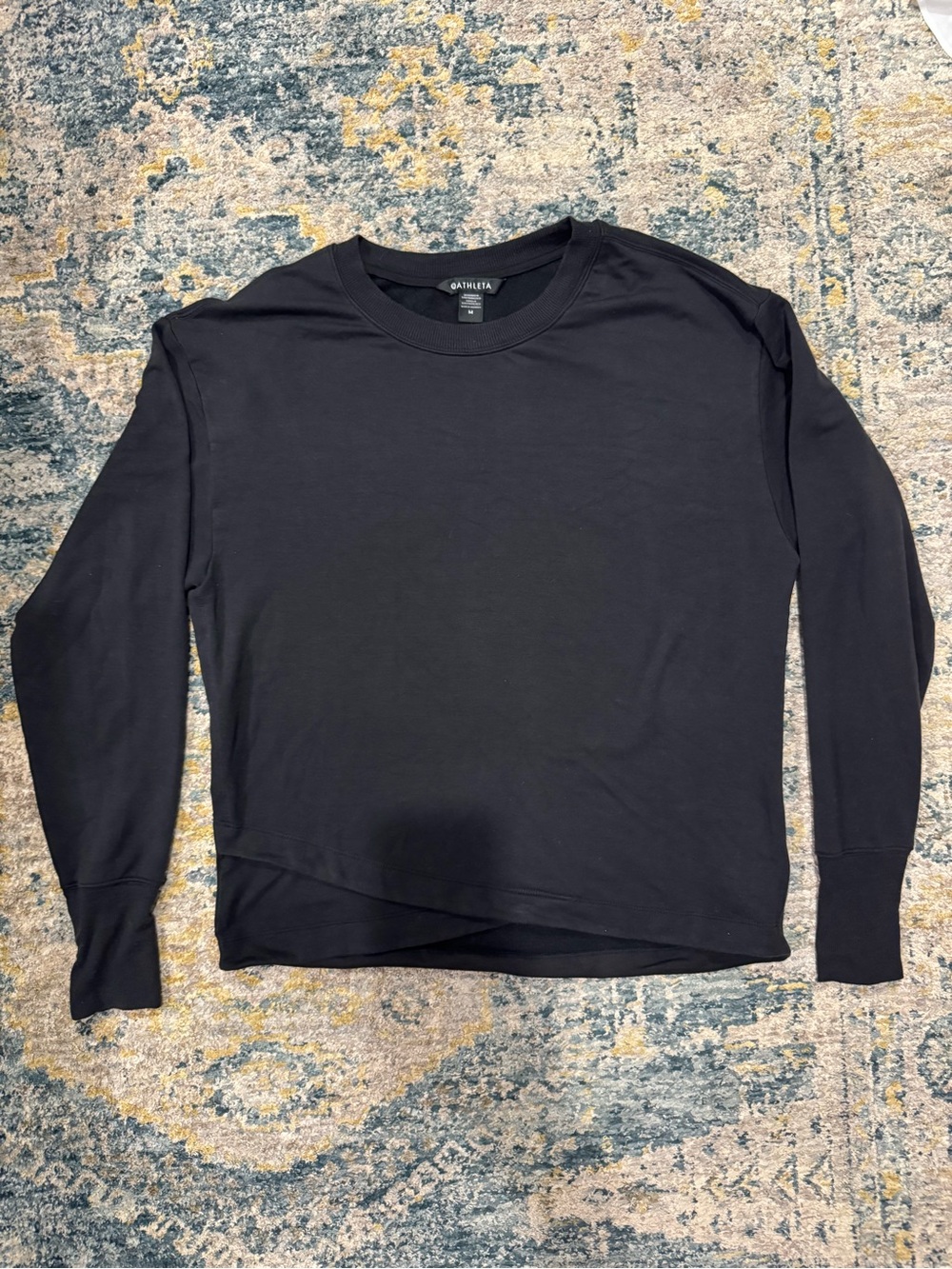 Athleta Black Long Sleeve Crewneck Sweater
